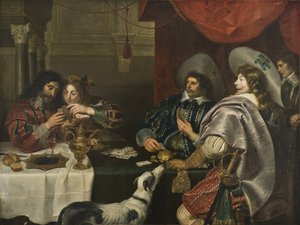 Kortspillet - Kortspillet, af Vos, Cornelis de (1584-1651). Olie på lærred. Størrelse: 171x228cm. Nationalmuseum Stockholm af Cornelis de Vos