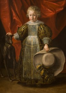 Portræt af en dreng med en hund, ca. 1620 (olie på lærred)