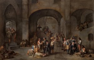 Besøg af fangerne (Fra en cyklus med de syv barmhjertighedsværker). Omkring 1640