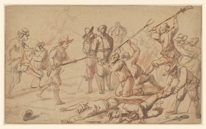 Razzia på landmænd af Cornelis de Wael
