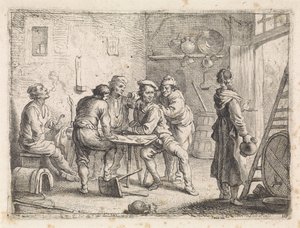 Kvinde forlader kro af Cornelis de Wael