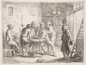 Kvinde forlader kro af Cornelis de Wael
