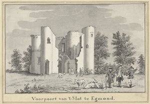 Ruinerne af slottet i Egmond af Cornelis van Noorde (attributed to)