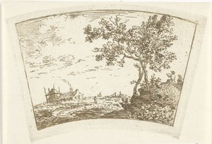 Landskab med en gård af Cornelis van Noorde