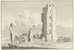 Ruiner af huset i Kleve ved Haarlem af Cornelis van Noorde