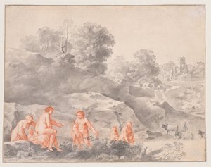 Nøgenbilleder i et landskab (muligvis Diana og Callisto)