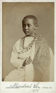 Prins Alamayu, søn af kejser Theodor II af Abessinien, Ryde, England, 1868 (albumin print) af Cornelius Jabez Hughes