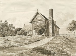 Betley - Farmhouse: pen og sepia tegning, okt 1820 (tegning) af Cornelius Varley
