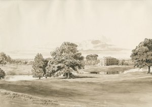 Betley Hall: sepia wash drawing, Oct 1820dani af Cornelius Varley