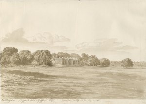 Chillington Hall: sepia tegning af Cornelius Varley