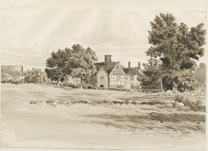 Oaken - Farm House: sepia vask tegning, 5. august 1820