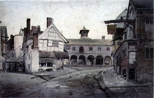 The Market Place, Ross, Herefordshire af Cornelius Varley
