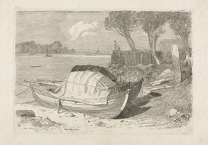 To strandede fiskerbåde, 1809. af Cornelius Varley