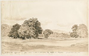 Wrottesley Park: sepia-tegning, juli 1820 af Cornelius Varley