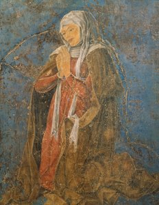Dekan, detalje Virgin of Sign, scene fra august måned, tilskrevet Cosimo Tura (ca. 1430-1495) og Master of Ercole, fresco, nordvæg, Hall of Months, Palazzo Schifanoia (Glædens Palads), Ferrara, Italien, ca. 1470