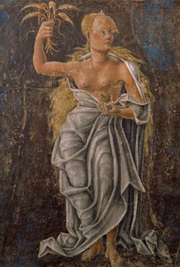 Dekan, detalje Virgin of the Sign, scene fra august måned, tilskrevet Cosimo Tura