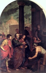 St. Peter og St. John helbreder en krøbling af Cosimo Gamberucci or Gambaruccio
