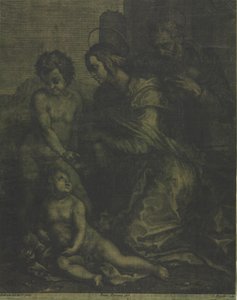 Den hellige familie med Johannes, ca. 1710-1715. af Cosimo Mogalli
