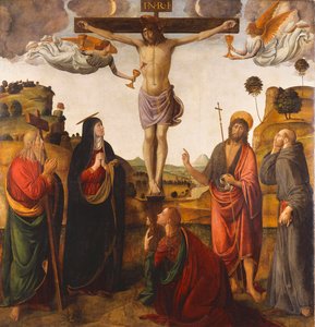 Korsfæstelsen med Madonnaen, de hellige Johannes Døberen, Maria Magdalena, Andreas og Frans, 1503