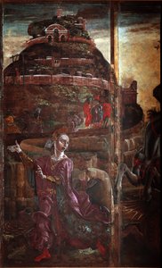 St George and the Dragon, detalje af prinsessen - olie på panel