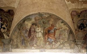 St. Dominic Konvertering af en kætter, lunette fra freskomaleriet i St. Dominic