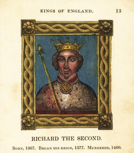 Portræt af kong Richard den Anden, kong Richard II af England, født 1367, begyndte regeringstid 1377 og myrdet 1400 af Cosmo Armstrong