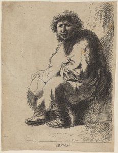 Tigger sidder på en bank af Costantino Cumano after Rembrandt van Rijn