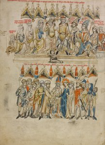 Familie af Berthold IV af Merania. Hedwig og Heinrichs ægteskab, 1353 af Court workshop of Duke Ludwig I