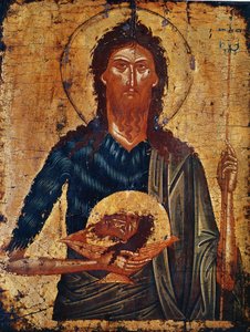Ikon for St. John the Forerunner (tempera på panel)