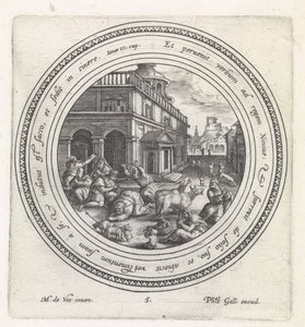 Kongen af ​​Nineve gør bod History of Jonas (serietitel) af Crispijn van de Passe (I)