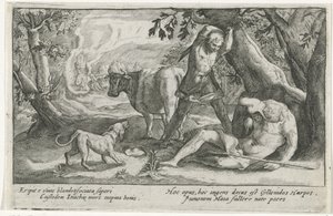 Mercury dræber Argus Metamorphoses of Ovid (serietitel) af Crispijn van de Passe (I)