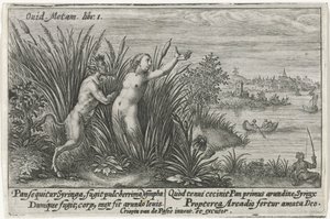 Pan en Syrigs Transfigured Van Ovid (serietitel) af Crispijn van de Passe (I)