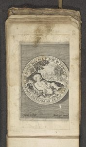 Putto med gennemboret hjerte Putti forestiller Guds ord (serietitel) Verbum Dei (serietitel) af Crispijn van de Passe (I)