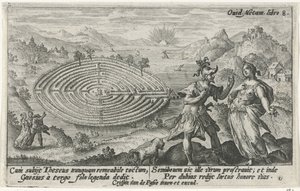 Theseus en Ariadne Metamorfosen van Ovidius (serietitel) af Crispijn van de Passe (I)