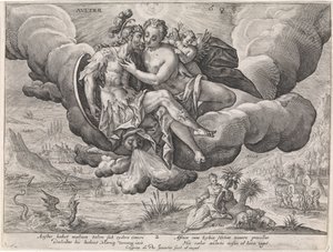 sydenvind Avster (titel på objekt) De fire vinde (serietitel) af Crispijn van de Passe (I)