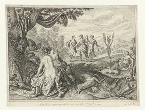Apulian Shepherd blev til et oliventræ Metamorphoses of Ovid (serietitel) af Crispijn van de Passe (II) (workshop of)