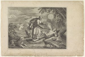 Prometheus skaber det første menneske Metamorphoses of Ovid (serietitel) af Crispijn van de Passe (II) (workshop of)