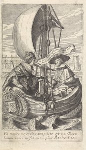 Kong Ludvig XIII og kardinal Richelieu i en pram af Crispijn van de Passe (II)