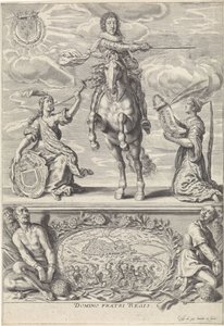 Portræt af Gaston Jean-Baptiste af Orléans, til hest Domino Fratri Regis. (titel på objekt) af Crispijn van de Passe (II)