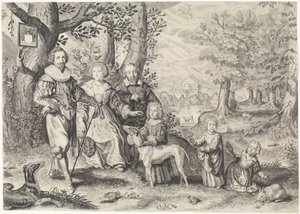 Portræt af Guy Michel Lejay og hans familie