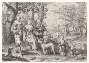 Portræt af Guy Michel Lejay og hans familie af Crispijn van de Passe (II)