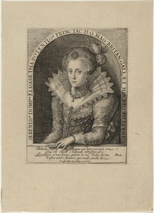 Elizabeth, prinsesse, hustru til kurfyrst Frederik 5. af Pfalz, konge af Bøhmen af Crispijn van de Passe I