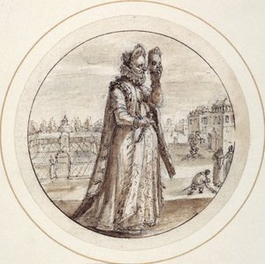 Helena med maske, tidligt i det 17. århundrede (pen & brun blæk med brun vask)