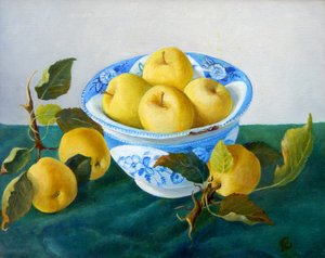 Æbler i en blå skål, 2014
