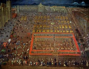 Central Square i Mexico City, 1695 af Cristobal de Villalpando