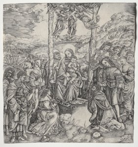Tilbedelse af Magi af Cristofano Robetta