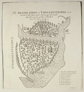 Et kort over Konstantinopel i 1422