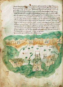 Kort over Zakinthos, ca. 1420 (pergament)