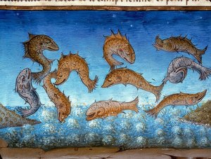 Verdens ende: fisken vil svømme over (c.147r). 1476 af Cristoforo De Predis