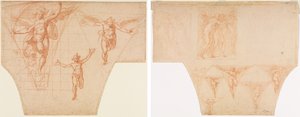 Tre studier af engle for en pendant (recto); Studier til Kristus, der møder sin mor på vejen til Golgata, studier af en engel i en pendant (verso)